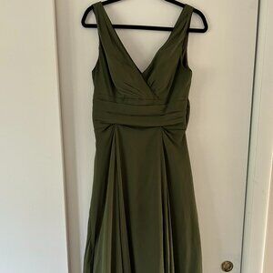 David's Bridal Martini Olive Bridesmaid Dress - Size 6